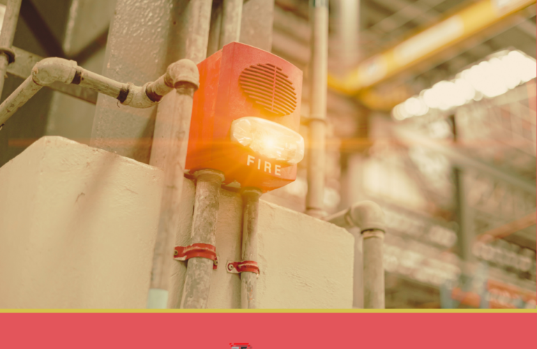 Modern fire alarm system installed on a ceiling, designed for early fire detection and safety in homes and businesses.