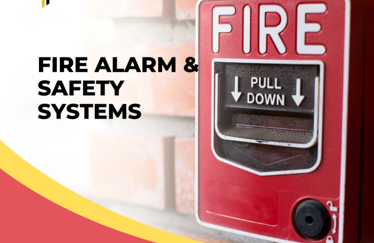 Modern fire alarm system with smoke detectors and emergency alerts for fire safety.